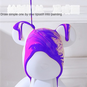 Ensemble de <span class=keywords><strong>peinture</strong></span> cellulaire à l'huile de silicone Graffiti DIY vente en gros costume acrylique à pigments fluides d'ours violents pour toile - Product Image 1