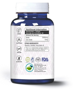 Complément alimentaire certifié halal Elate's Biotine avec zinc en gélules molles, 30 unités, pour adultes, soutien des cheveux, de la peau et des ongles - Product Image 3