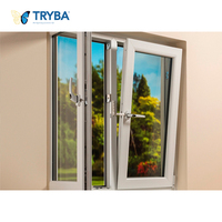 Estilo moderno Precio de fábrica Personalizado Insonorizado Triple Low-e Glass UPVC Tilt Turn Windows para dormitorio Rejilla a prueba de viento
