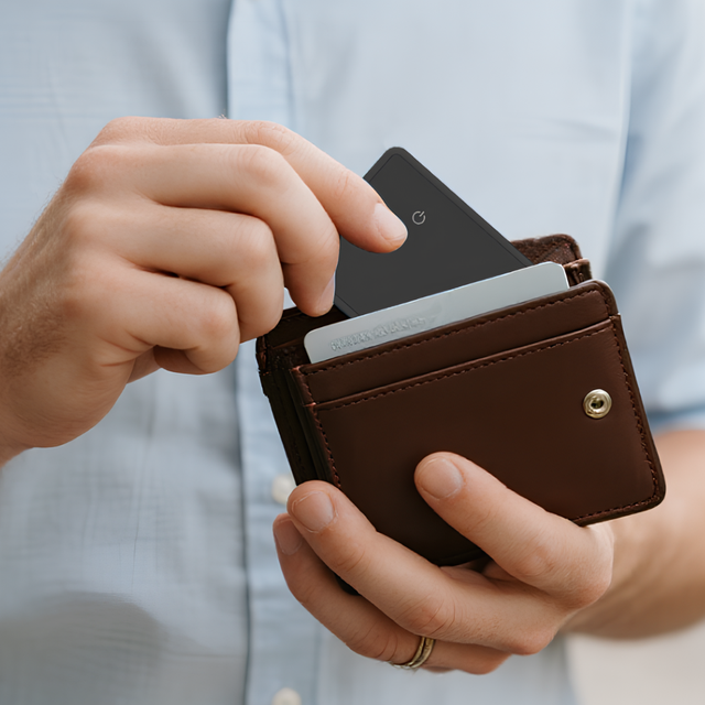 Smart Ultra-Thin Plastic Air Tag Card Wallet Magnetic Pin Charge Finder Mini SmartThings Find My Card Device GPS Locator Tracker