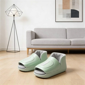 Masseur de pieds <span class=keywords><strong>Shiatsu</strong></span> à pression d'air 3D, <span class=keywords><strong>massage</strong></span> complet à 360 degrés, couvercle réglable, sans fil - Product Image 1
