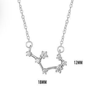 Duoying Fashion Light Luxury bianco Cubic Zirconia 12 zodiacale <span class=keywords><strong>astrologia</strong></span> S925 argento Sterling dodici collana segno stella - Product Image 3