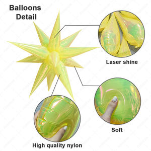 Ballons <span class=keywords><strong>Valentino</strong></span> Pink Cone Starburst 24 40 pouces, ballons pastel jaune étoile pointue pour la décoration de fête d'anniversaire ou de mariage - Product Image 6