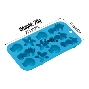 <span class=keywords><strong>Moule</strong></span> en silicone thème océan pour chocolat, bonbons, hippocampe, étoile de mer, coquillage, plateau à glaçons antiadhésif pour décoration de gâteaux DIY et fondant - Product Image 5