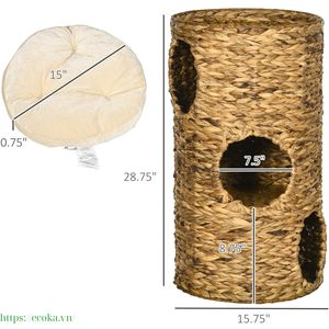 Meilleur prix de gros pour une niche pour chat en jacinthe d'eau naturelle, lit pour animaux de compagnie, livraison directe depuis le Vietnam - Product Image 2