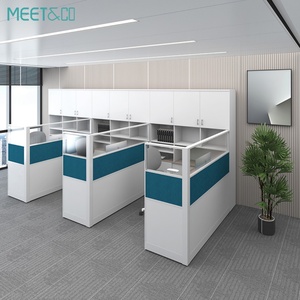 Modern 4-Seat Modular Office Cubicle Partition Optimal 6 Staff Workstation <b>Table</b> for Home Call Center Room Configuration - Product Image 6