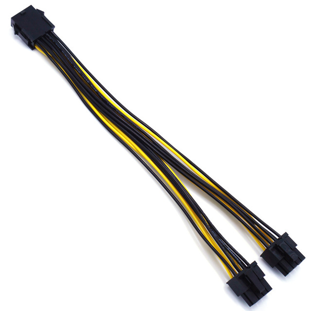 GPU 8 Pin Female to Dual 8 Pin (6+2 Pin) Male Power Cord Stock Available