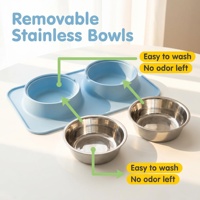 Ventes en gros de bols et mangeoires pour animaux de compagnie en silicone de qualité alimentaire antidérapants, bols pour chiens en acier inoxydable amovibles pour l'alimentation quotidienne des animaux de compagnie