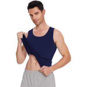 Camiseta sin mangas de bambú y viscosa para hombre, cuello redondo, suave, sin mangas, absorbe la humedad, tallas S a XXL, venta al por mayor - Product Image 1