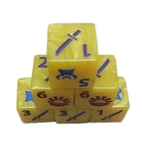Mới lạ màu vàng Pearlescent DICE thiết lập tùy chỉnh Acrylic DICE với biểu tượng đặc biệt cho Tabletop chơi game - Product Image 5