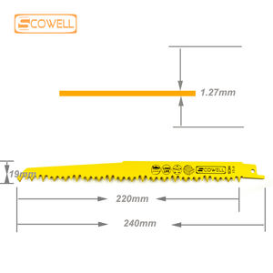 SCOWELL 9 inç 5TPI evrensel şaft pistonlu testere bıçakları ahşap kesme ST-S1531L tarifi Sabre budama için testere bıçakları - Product Image 6