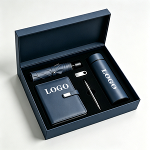 Coffret cadeau d'entreprise ODM OEM 5 en 1, ensembles cadeaux promotionnels avec logo personnalisé, comprenant un gobelet, un carnet, un stylo et un parapluie, pour les petites entreprises - Product Image 1