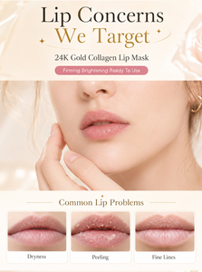 Masque Lèvres Or 24K OEM ODM, Patch Hydrogel Bio-Collagène Nourrissant, Blanchissant, Éclaircissant, Formule de Récupération Nocturne - Product Image 3