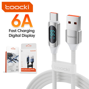 Toocki câble de chargeur 6A de haute qualité Usb C affichage numérique câble Usb type-c 66W câble de données de Charge rapide pour té<span class=keywords><strong>l</strong></span>éphones - Product Image 1