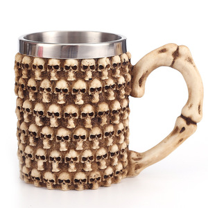 Vikingo calavera dragón resina calavera taza 3D taza Halloween venta al por mayor Steampunk <span class=keywords><strong>Detective</strong></span> calavera café tazas de acero inoxidable - Product Image 5