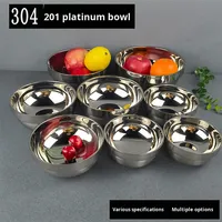Yolecen 304 bol en platine en acier inoxydable épaissi pour soupe de nouilles instantanée cantine école ménage-pour salade froide oeuf