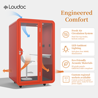 Cabine téléphonique de bureau moderne modulaire et mobile en alliage d'aluminium, pod acoustique silencieux, poste de travail insonorisé, espace de travail privé pour une personne