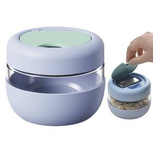 <span class=keywords><strong>Bol</strong></span> à yaourt en verre avec couvercle et cuillère en acier inoxydable Conteneurs de préparation de repas portables au micro-ondes pour le déjeuner de bureau - Product Image 1