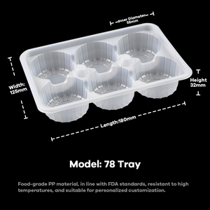 Tùy biến chuyên nghiệp 6-lưới siomai bao bì khay cấp thực phẩm nhựa dùng một lần Takeaway cho Sushi súp nhỏ bánh bao - Product Image 2