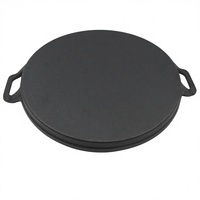 Plaque de cuisson en fonte pré-assaisonnée à double face striée, idéale pour griller, frire et servir