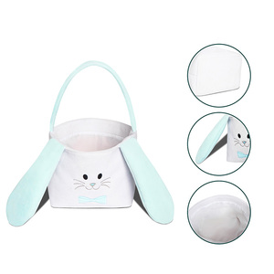 Wholesale Monogram <strong>Easter</strong> Bucket Pink Floppy Long Ears Egg <strong>Gift</strong> Bag Plush Bunny <strong>Easter</strong> <strong>Basket</strong> - Product Image 4