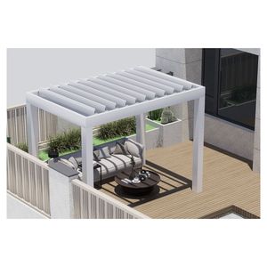 Fully Automatic Aluminum Pergola Motorized Pergola with <strong>Lights</strong> <strong>Gazebo</strong> <strong>for</strong> Home Garden Building Outdoor Pergola - Product Image 4