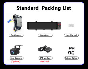 8 Lõi 12 inch Android 13 Car DVR 4G LTE gương chiếu hậu Dash Cam 3 ống kính phía trước bên trong phía sau ghi âm 4GB + 64GB HD màn hình cảm ứng - Product Image 6