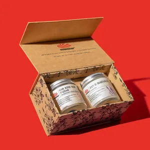 Harter Karton magnetischer Klappen-Dekor wiederverwertetes braunes Kraftpapier Premium-Geschenkset umweltfreundliche Kerzenverpackungsboxen