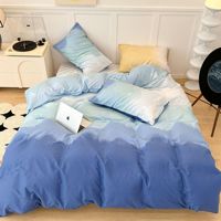 Parure de lit personnalisée toutes saisons à imprimé dégradé minimaliste, 4 pièces, en microfibre respirante, avec housse de couette, drap et taies d'oreiller, OEM ODM