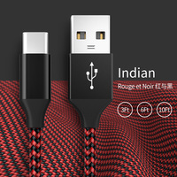 Câble USB C tressé 1m 2m 3m 480 Mbps 18W USB AM vers USB C PD Audio Vidéo Câble de données USB Câble de charge Vente en gros pour Android