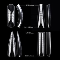 Gelsky Fournisseur d'extension d'ongles Stiletto Double forme Diluant et ajusté Extension d'ongles Forme double mince