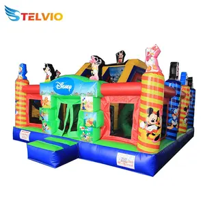 Commercial inflatable bounce house with water slide huge castle high slide for crazy