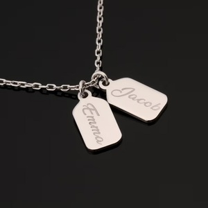 Mini <span class=keywords><strong>Dog</strong></span> <span class=keywords><strong>Tag</strong></span> Vòng cổ 925 Sterling bạc nhỏ <span class=keywords><strong>tag</strong></span> Vòng cổ quà tặng cho cô tùy chỉnh khắc thẻ Vòng cổ - Product Image 3