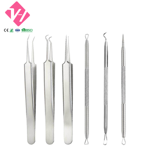 เครื่องมือความงามสแตนเลส VH สำหรับ<span class=keywords><strong>กำจัด</strong></span><span class=keywords><strong>สิว</strong></span>เสี้ยนและสิวอุดตันบริเวณใบหน้าและจมูก พร้อมที่หนีบ<span class=keywords><strong>สิว</strong></span>และอุปกรณ์กด<span class=keywords><strong>สิว</strong></span> - Product Image 5