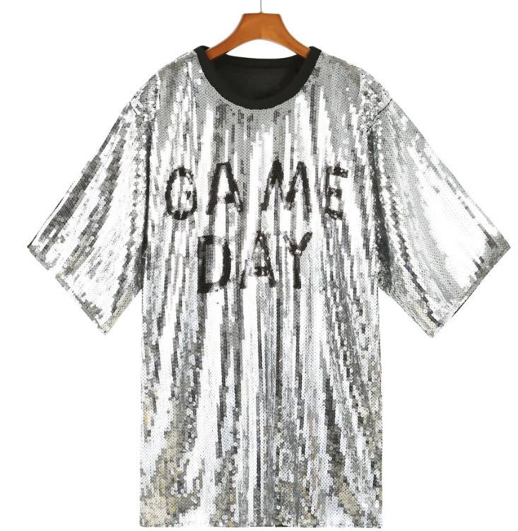 Women's Round Neck Black Sequined T-shirt Dress Sequin Rugby Casual Loose T- shirt Top for American Football| Alibaba.com Women's Round Neck Black Sequined T-shirt Dress Sequin Rugby Casual Loose T- shirt Top for American Football| Alibaba.com