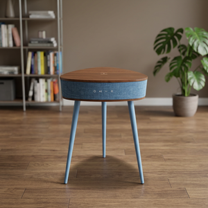 Modern Wooden Nightstand Bluetooth Audio <b>Table</b> <b>Wireless</b> <b>Charging</b> <b>Bedside</b> Side <b>Table</b> for Bedroom Living Room - Product Image 3