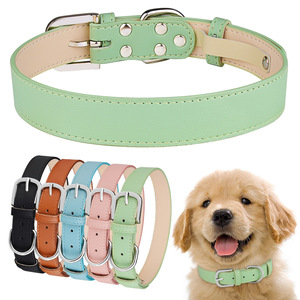 Có thể điều chỉnh mềm PU da <span class=keywords><strong>Dog</strong></span> & mèo cổ áo thoải mái chống Choke Thiết kế với phong cách rắn màu Pet <span class=keywords><strong>collars</strong></span> - Product Image 2