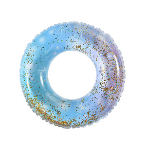 Anillo de natación inflable para niños, diseño de lentejuelas de cielo estrellado, flotador grueso, juguete acuático para uso en exteriores - Product Image 2
