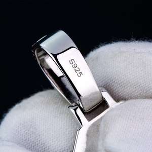 Unisex Hip Hop Fine Jewelry 925 Sterling Silver White Gold Plated GRA Certified Custom-made Service A-z <b>Lead</b> Moissanite Pendant - Product Image 3