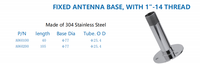 Base d'antenne marine fixe FOYO, filetage 1 14, en acier inoxydable 304, support d'antenne à montage sur pont pour matériel de yacht et bateau