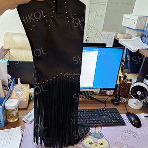 שיקול שחור שחור מחליק slaver שוליים מערבי מגפיים נשים נעליים מותאמות אישית עור עבה נשים מסמרת ירך מגפי בוקרים - Product Image 5