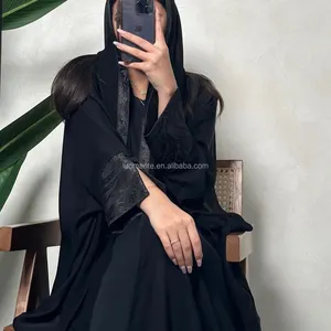 abaya迪拜2024习俗斋月黑色abayah伊斯兰穆斯林服装伊斯兰穆斯林Abaya迪拜妇女
