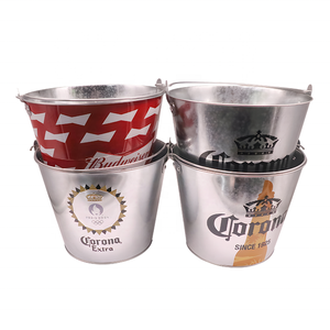 Seau à boissons personnalisé avec logo, 5 L, en métal galvanisé ovale, pour 6 bières, seau à bière et à glace avec design - Product Image 4
