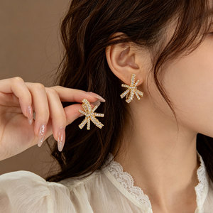 Star Stud <b>Earrings</b> Gold Plated Zirconium Channel Setting 925 Silver <b>Posts</b> Fashion Jewelry - Product Image 2