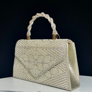 2026 New Small Pearl <b>Square</b> Evening Bags Luxury Ladies rhinestone Sparkling Women's tote bag Fashion Ladies Wedding party bags - Product Image 2