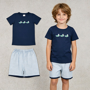 Conjuntos de Ropa para Bebé Niño, Camiseta y Pantalones Cortos con Bordado de Patos Mallard, Estilo Casual de Verano, Nuevos Modelos RTS Boutique - Product Image 3