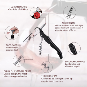 ที่เปิดขวดไวน์แบบแมนนวล 3 in 1 พร้อมที่ตัดฟอยล์และที่เปิดฝาขวดเบียร์ - Product Image 3