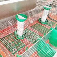 Jaula de Cría de Conejos Comercial de Dos Niveles, 24 Celdas, 12 Conejas, Jaulas para Cría Comercial, Uso Doméstico