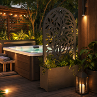 Jardinières d'extérieur avec écran d'intimité, grande jardinière en WPC pour séparateur de jardin, design moderne imperméable et anti-UV