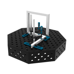 GPPH SteelPlus OCT octagonal <b>welding</b> <b>bench</b>, 1x1m, 12mm thick, 16mm holes on a 50x50mm grid - Product Image 2